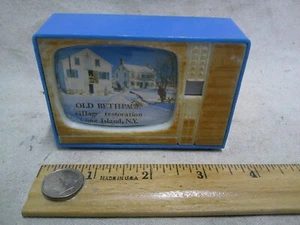 Bethpage L.I. NY restoration village souvenir 1978 1980 mini plastic TV vintage - Picture 1 of 3