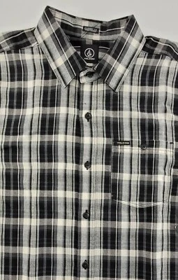 New Volcom Plaid Button Shirt Mens Size Medium M Retail $60 - Image 1 of 4