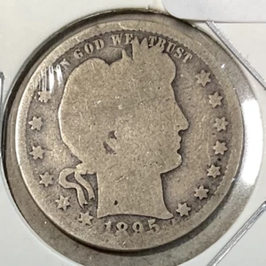 1895- Barber Quarter -  Better Date - G - 90% Silver - Picture 1 of 2
