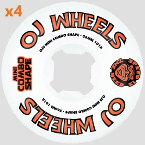 Santa Cruz OJ Team Line Mini Combo 56MM Skateboard Wheels White/Orange Set/4 NEW - Picture 1 of 1