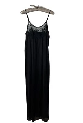 Camisón de encaje negro vintage Sears Dept 38 Negligee estilo M 34,5-37 20168 Foto 1 de 4
