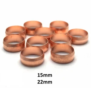 15mm & 22mm Copper Compression Olives Plumbing Tube Compression Fittings  D5 - Picture 1 of 3