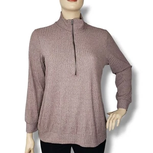 Torrid Quarter Zip Sweatshirt Womens 2X Relaxed Fit Super Soft Plush Rib PInk - Picture 1 of 10