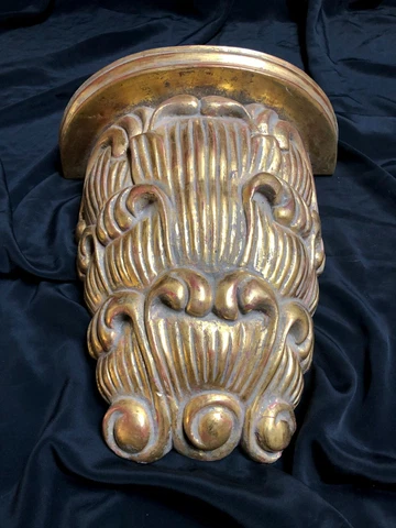 Corbel / Wall Bracket, Wall Fire Place Decor, Gilded in Genuine 22k Gold Leaf Cover