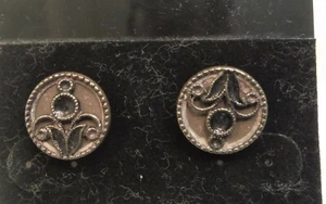 ANTIQUE BUTTON EARRINGS - Picture 1 of 1