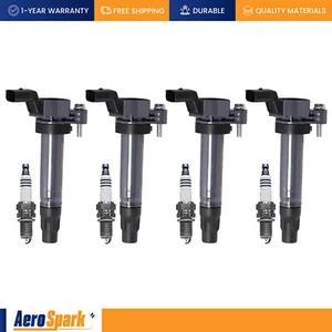 4 Ignition Coil + 4 Iridium Spark Plug for 13-15 Chevrolet Spark l4 1.2L - Picture 1 of 5