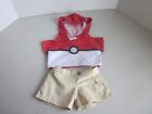 Build A Bear Red & White Pokémon T-Shirt/Hoodie with Cargo Shorts