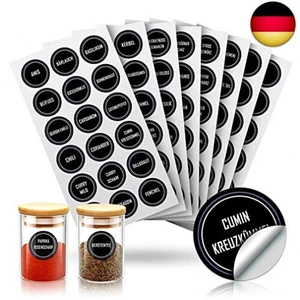 JIPRENS 144 Stück Gewürzetiketten, Küchenetiketten Wasserfest Rund Gewürz Sti