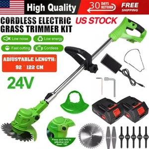 24V Cordless Weed Eater Electric Brush Cutter Lawn Edger Grass String Trimmer US - Picture 1 of 12