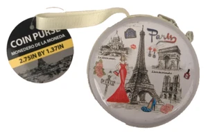 Monedero Porta Auricular Medias Relleno Doble Extremo Cremallera Diseño París C - Imagen 1 de 3