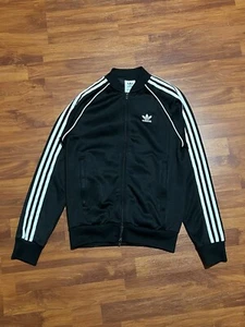 Adidas Men’s 3 Stripes Warm-Up Tricot Track Jacket Small Black White Full Zip - Picture 1 of 4