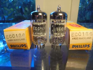 PHILIPS ECC186 7136 NOS PAIR OF NEW OLD STOCK NEW IN BOX VINTAGE VALVES TUBES - Picture 1 of 8