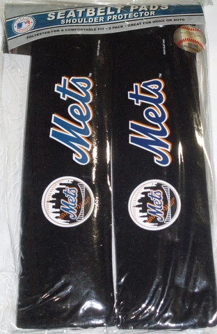 MLB New York Mets Seat Belt Pads Velour Pair by Fremont Die Cover