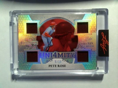 2025 Leaf Spectacular Baseball - Quad Game-Used Jersey - Pete Rose #5/10 - Image 1 of 2