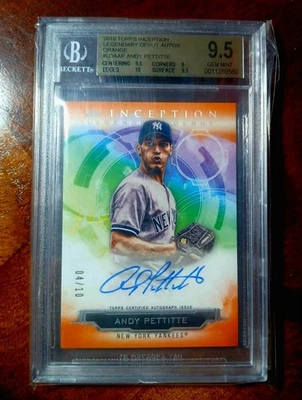 2019 Topps Inception Andy Pettitte Autograph /10 BGS 9.5 - Image 1 of 2