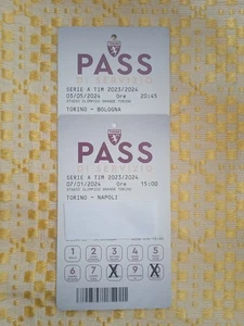TORINO 2024: LOTTO DI 2 PASS : NAPOLI, BOLOGNA  - Foto 1 di 2