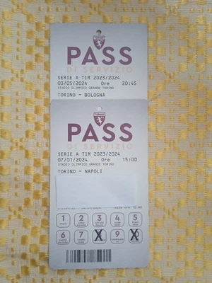 TORINO 2024: LOTTO DI 2 PASS : NAPOLI, BOLOGNA  - Immagine 1 di 2