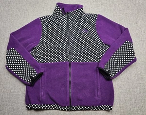 North Face Jacket Girls XL Fleece Full Zip Outdoor Youth Polka Dot 18 - Picture 1 of 8