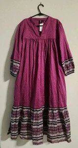 Anna Sui x Uniqlo NWT Purple Boho Midi dress size medium - Picture 1 of 7