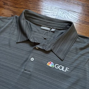 NBC Golf Poloshirt Peacock Logo Ashworth Herren 2XL XXL Neu ohne Etikett Neu ohne Etikett Grau - Bild 1 von 8