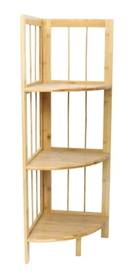 3-Tier Bamboo Corner Shelf 39 in H | Bathroom Kitchen Organizer & Storagetttt... Foto 1 de 2