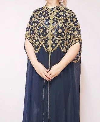 Vestido Abaya Maxi Chaqueta Abrigo Cubierta de Capa Vestido Modesto Mujeres Caftán Abaya Velo Foto 1 de 4