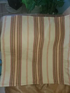 Pottery Barn Kissenbezug 24 x 24 gestreift hellbraun braun rot neu ohne Etikett - Bild 1 von 7