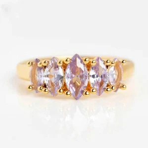 Lavender purple sapphire marquise cut ring lavender sapphire ring her - Picture 1 of 5