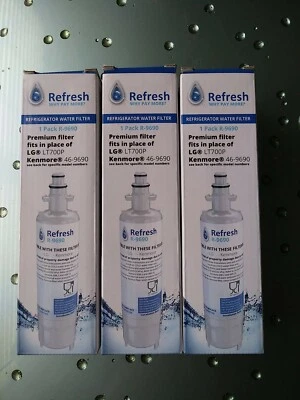 (3) Refresh Replacement Water Filter - Fits LG LT700P -KEN 46-9690 Refrigerators - Image 1 of 4