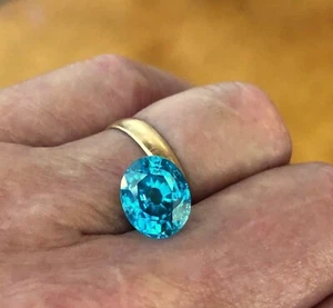 Natural Zircon Super Dark Blue Gemstone Roval Cut 9.56 Ct  Top Gem World Class - Picture 1 of 12