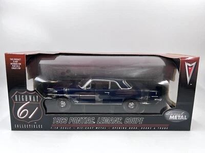 1:18 HIGHWAY 61  1963 PONTIAC LEMANS COUPE BLUE ON BLACK  NIB - Image 1 of 4