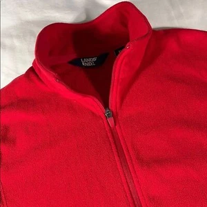 Lands' End boys bright red fleece full zip pullover jacket - size XL 18 - Picture 1 of 9