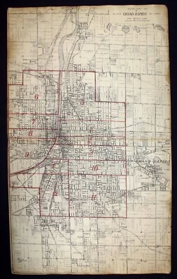 1907 Outline Street Map of The City of Grand Rapids Michigan 18" x 30" - Image 1 of 4