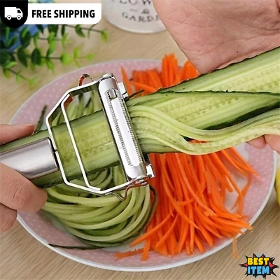 BRANDED Julienne Peeler Stainless Steel Multipurpose Fruit & Potato Slicer for Kitchen