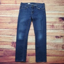 Gap Real Straight Mens Jeans Size 30 Regular Denim Blue Dark Wash Casual Stretch