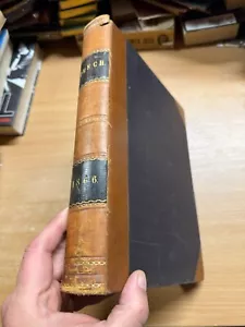 RARE 1866 JAN-DEC PUNCH MAGAZINE BOUND VOLUME 50 ILLUSTRATED BOOK (P8) - Picture 1 of 15