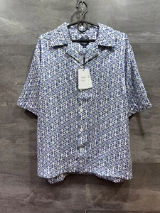 REISS CHE IDRA MONOGRAM COLLAR SHIRT MENS SIZE L - Picture 1 of 18