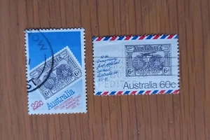 Complete Australia used stamp set: 1981 First Official UK Air Mail Anniversary - Picture 1 of 1