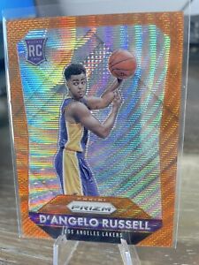 2015-16 Panini Prizm D’Angelo Russell #322 Orange Wave Prizm RC, Lakers