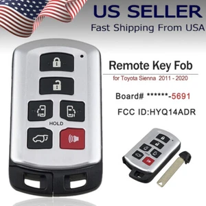 NEW SMART KEY PROXIMITY REMOTE FOB FOR 11-20 TOYOTA SIENNA 89904-08010 HYQ14ADR - Picture 1 of 6