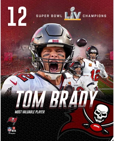 Tom Brady Tampa Bay Buccaneers Unsigned Super Bowl LV MVP Collage Photo Cover