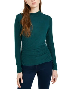 BCX Women's Juniors' Textured Side-Ruched Mock-Neck Sweater (Small, Hunter) - Picture 1 of 3