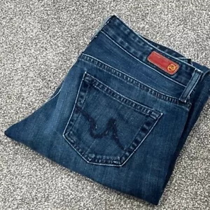 Adriano Goldschmied Jeans donna 27 AG The Club stivaletto taglio denim blu pantaloni zip - Foto 1 di 24