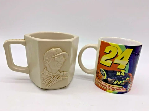 Vintage Nascar Jeff Gordon #3 Mug 50th Anniversary Ceramic 3D Coffee Cup + 1 Cover