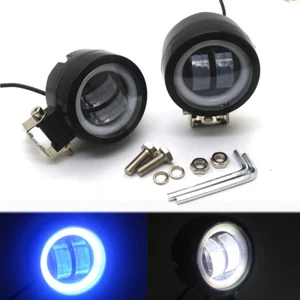 Anillo de halo de ojo de ángel azul luz antiniebla punto de paso LED negro con soporte para Honda - Imagen 1 de 10