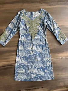 Almaritchi Madrid-Spain Women’s Sheath Dress Cotton Blend Embroidered Size 36 - Picture 1 of 19