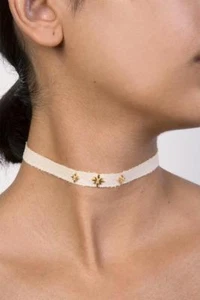 New Authentic Chan Luu Cream Mokuba Star Adjustable Choker - Picture 1 of 6