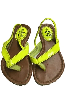 Baby Shoes-Simple PEtals Yellow Fluorescent Sandals - Size 7 - Picture 1 of 2