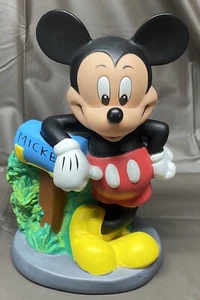 Disney Mickey Mouse Mailbox Plastic Bank Piggybank Coin Bank 8.5" W/O Stopper - Picture 1 of 9