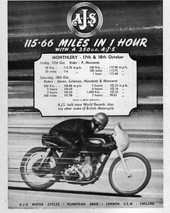 1952 AJS Modello 16 350 Moto Stampa Originale Annuncio - Foto 1 di 1